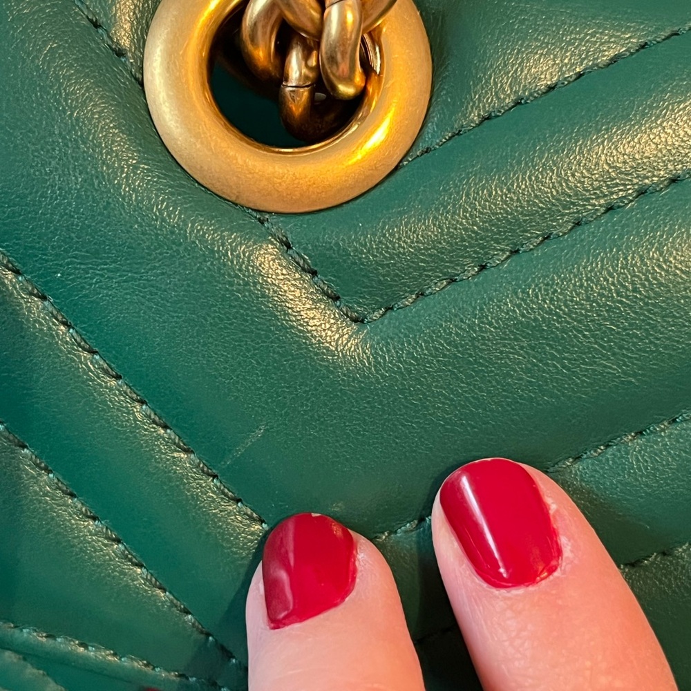 Authentic Gucci Green Shoulder Bag w/ Gold Hardware - Picture 15 of 16